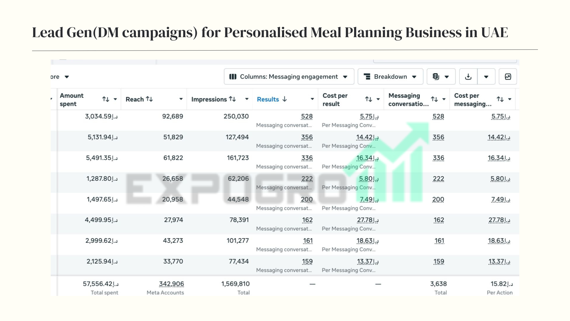 Lead generation account snapshot
